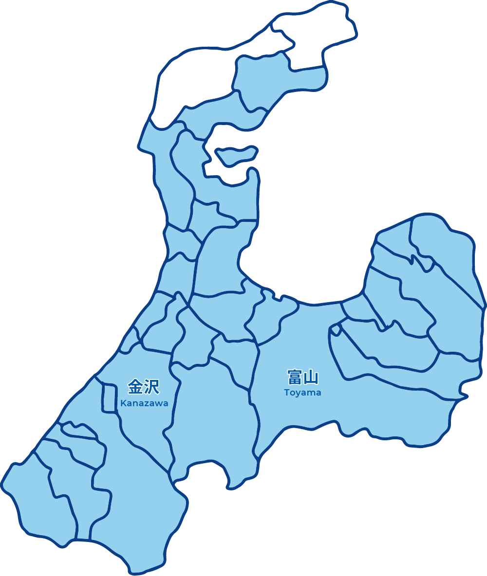 富山県・石川県の地図